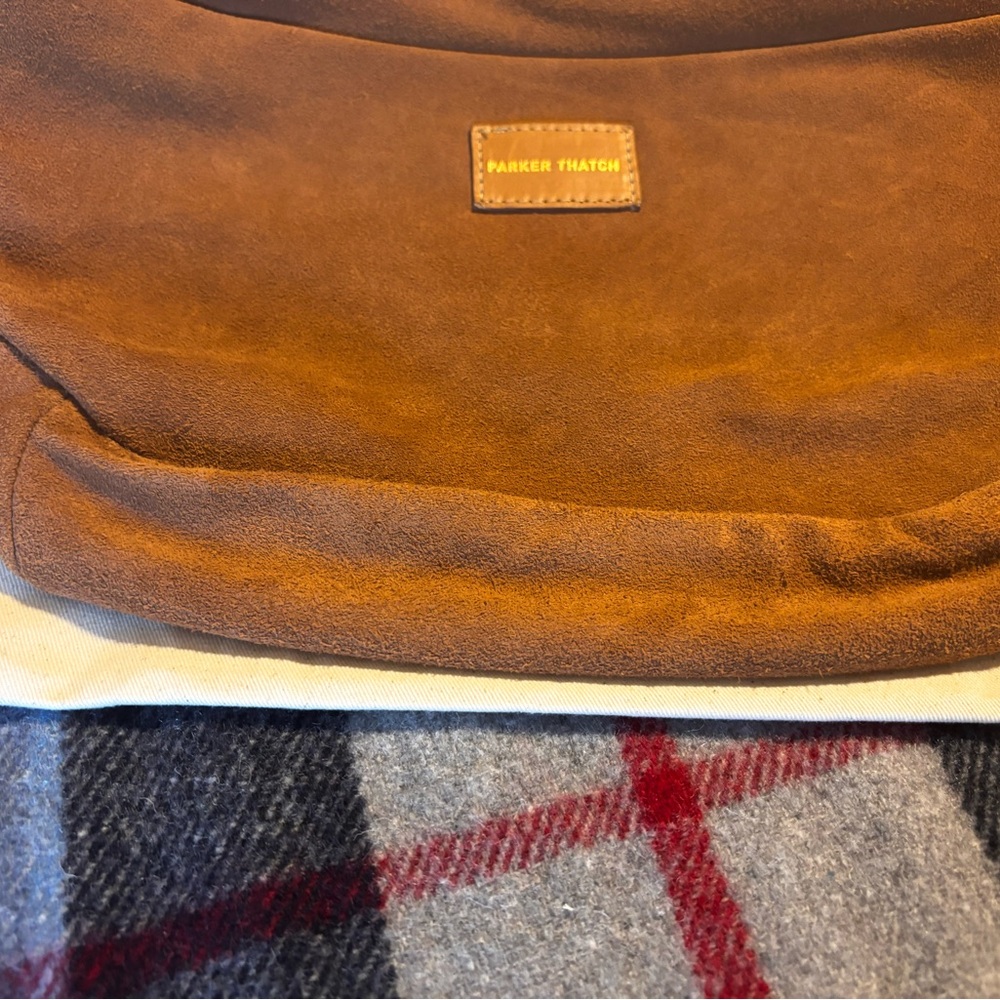 Parker Thatch Caramel Suede Sling Bag - Picture 9 of 13
